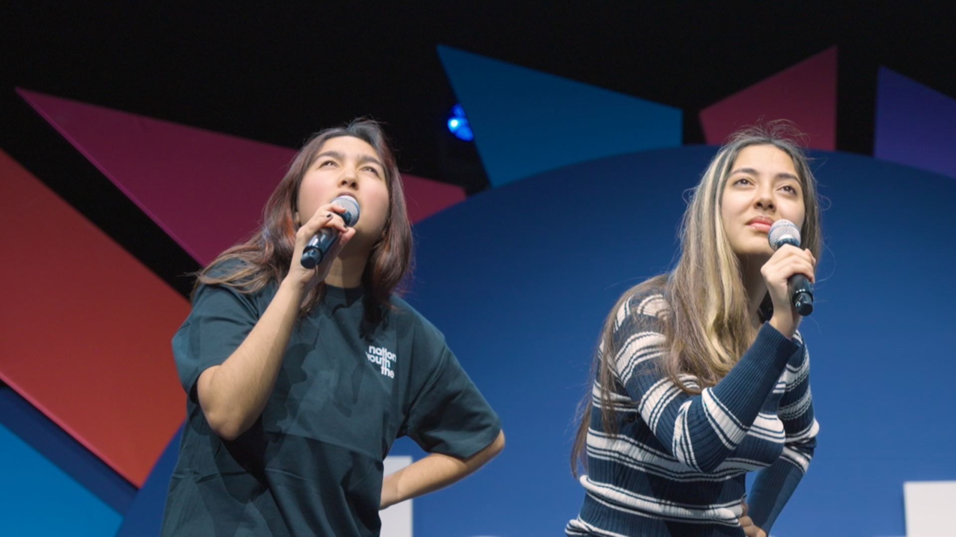 National Youth Theatre performers improvising with Copilot at the BETT25 education technology event in January 2025
