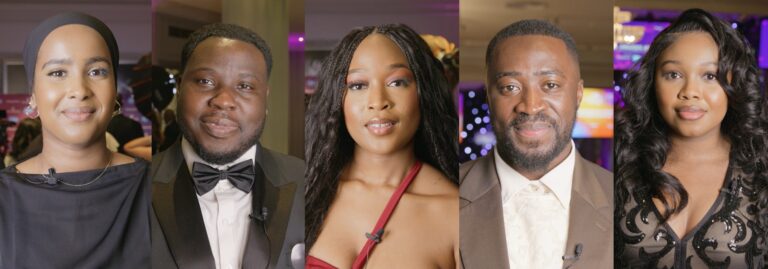 (from l to r) Idil Wais, Isaac Amosu, Anjola Adebowale, Kwadwo Benko, Taonga Banda at the Black Tech Achievement Awards ceremony 21 March 2025
